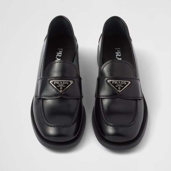 Prada Brushed Logo Loafers - Picture 2 of 9
